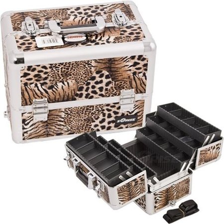 SUNRISE Sunrise E3304LPBR Leopard Brown Pro Makeup Case E3304LPBR